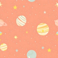 Galaxy decorative seamless pattern vector