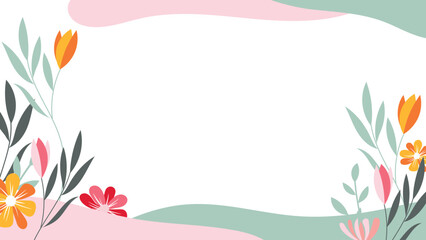 Abstract flower background Vector design floral border frame