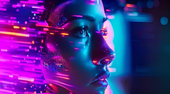 Femme, intelligence artificielle et technologie