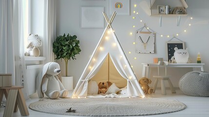 A cozy and inviting teepee tent is perfect for imaginative play