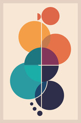 80s 90s retro dot circyle poster colourful memphis style wallpaper background