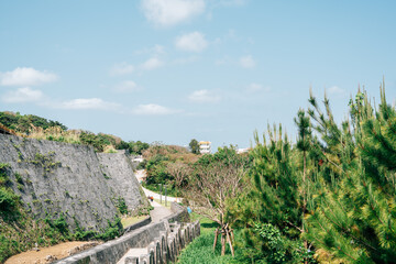 Fototapeta na wymiar Shurijo Castle fortress in Naha, Okinawa, Japan