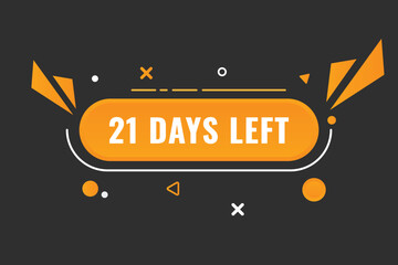 21 days to go countdown template. 21 day Countdown left days banner design. 21 Days left countdown timer
