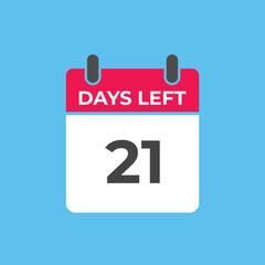 21 days to go countdown template. 21 day Countdown left days banner design. 21 Days left countdown timer
