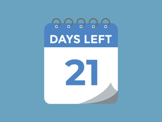21 days to go countdown template. 21 day Countdown left days banner design. 21 Days left countdown timer
