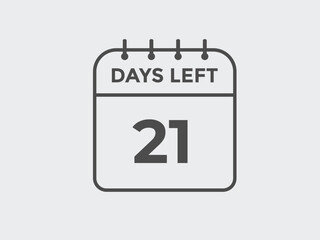 21 days to go countdown template. 21 day Countdown left days banner design. 21 Days left countdown timer
