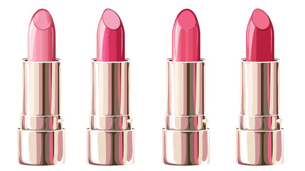 Beautiful pink lipsticks on white background Vector style
