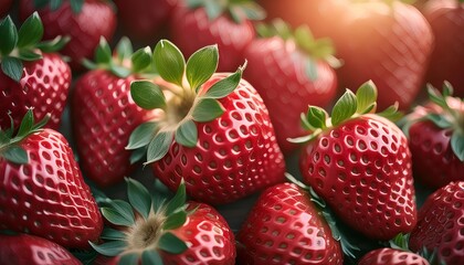 strawberries on wooden table , generated by AI - Powered by Adobe