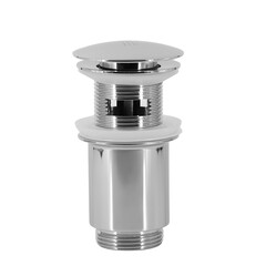 Piletta con troppo pieno in ottone cromato click clack per lavabo diametro 1.1/4