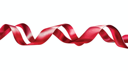 Beautiful red ribbon on white background Vector style