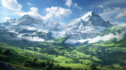 Fototapeta na wymiar Swiss mountains landscape