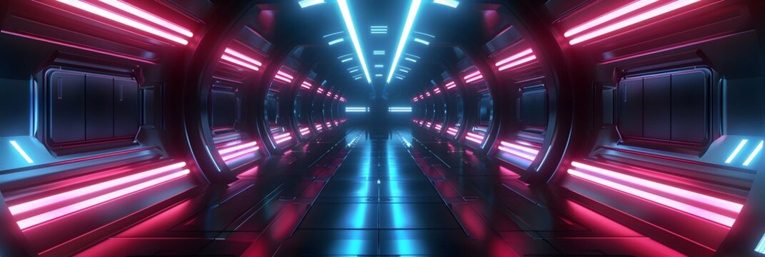 Interior hall -Scifi corridoor mutilcolor concept