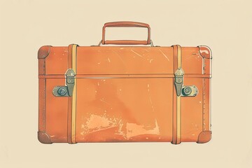 Abstract, minimalistic representation of a vintage suitcase