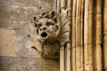 Gargoyle creature on the side of a church.