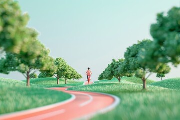 illustration of people bicycling in the public park