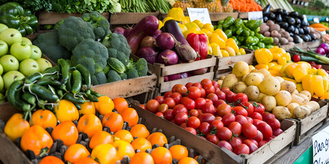 The vibrant colors of fresh fruit and vegetables  at City Market.
