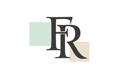 Alphabet letters Initials Monogram logo FR, RF, F and R
