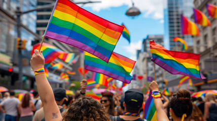 Group of people celebrating the Pride Month
