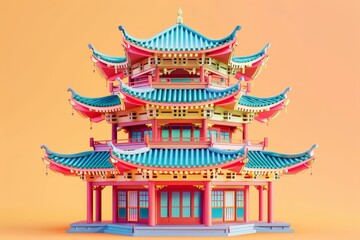 illustrations of ancient chinese architecture building