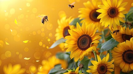 Fototapeta premium Greeting Card and Banner Design for Social Media or Educational Purpose of National Sunflower Day Background