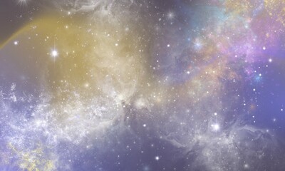 Fototapeta premium colorful abstract pastel stars and cloud galaxy patterned background, purple gradient background