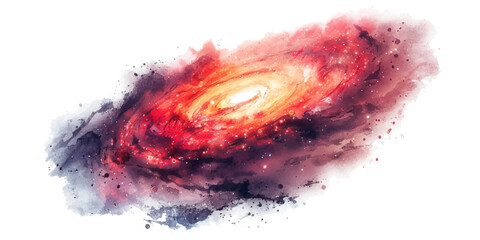 A red galaxy isolated on a white background.