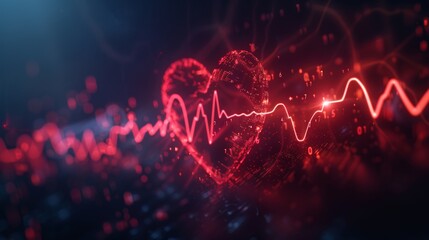 A stylized illustration of a symbol heart, with a rhythmic pulse radiating outwards in the form of soft, glowing lines.