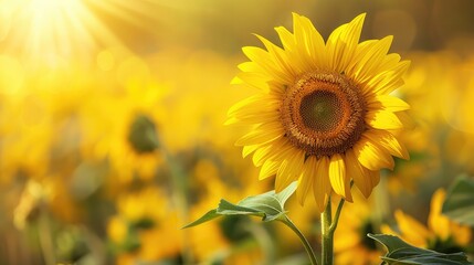 Obraz premium Greeting Card and Banner Design for Social Media or Educational Purpose of National Sunflower Day Background