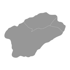 Santo Antao island map with administrative division, Cape Verde. Vector illustration.