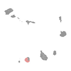 Sao Filipe municipality map, administrative division of Cape Verde. Vector illustration.