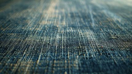 Detailed image capturing the texture of blue denim with a focus on the fabric weave
