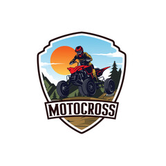 ATV logo vector. ATV Jump Illustration Logo Inspiration Vector