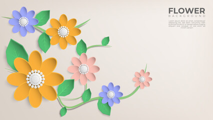 Minimal colorful blooming flower background
