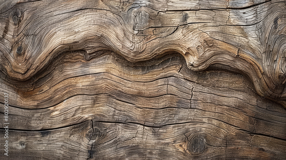 Poster Close-up of a wooden surface showcasing intricate grain patterns and textures