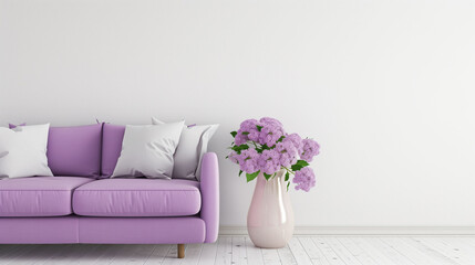 リビングルームに飾られた紫陽花