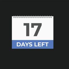 17 days to go countdown template. 17 day Countdown left days banner design. 17 Days left countdown timer
