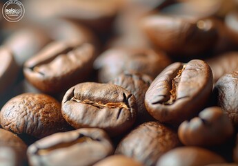 Fototapeta premium Macro shots capture coffee beans' intricate details! 