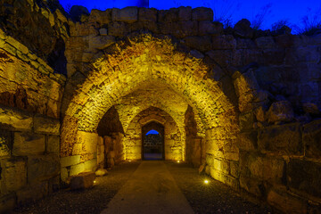 Evening view of the crusader Belvoir Fortress