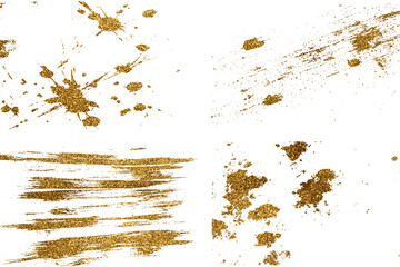 Trending Pattern, Golden paint brush stroke glittering texture.