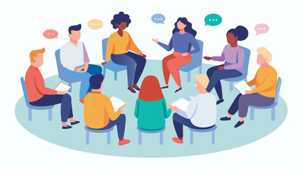 In a rehabilitation center individuals recovering from addiction participate in a support circle discussing ways to maintain sobriety and offering.