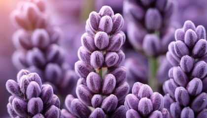 closeup of lavender flowers and buds , generated by AI