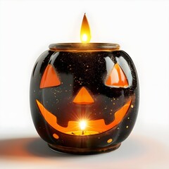Jack o lantern face candle, ideal for adding a festive touch to your Halloween decor.


