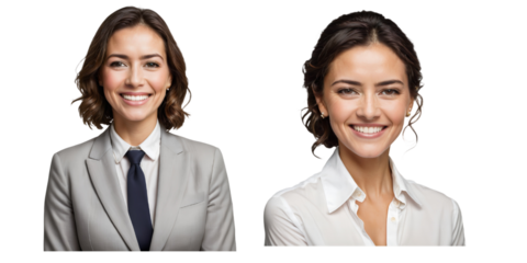 Happy business woman on transparent background