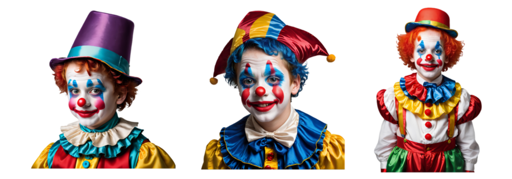 Entertainer Clown circus man on transparent background