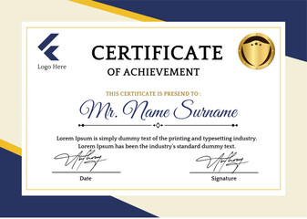 Certificate of Achievement Design Vector Illustration