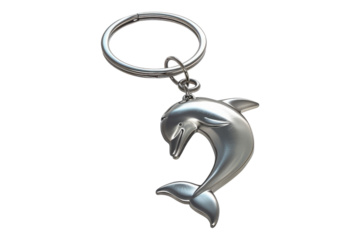 Dolphin fish 3d keychain isolated on transparent background