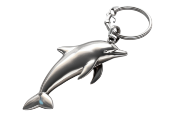 Dolphin fish 3d keychain isolated on transparent background