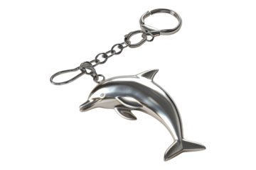 Dolphin fish 3d keychain isolated on transparent background