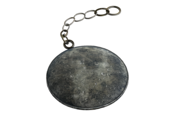 Moon 3d keychain isolated on transparent background