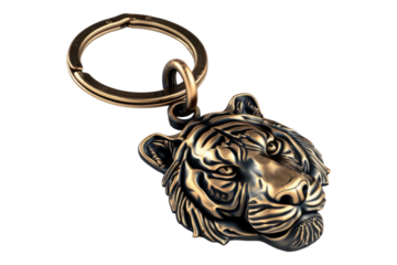Tiger 3d keychain isolated on transparent background